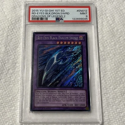 Yu-Gi-Oh! Red-Eyes Black Dragon Sword 1st Edition DRL2-EN012 - HOLO PSA 9 - Image 1 of 4