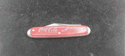 Navaja de Bolsillo Publicitaria Coca-Cola 2 Hojas Plegable De Colección EE. UU. Foto 1 de 4