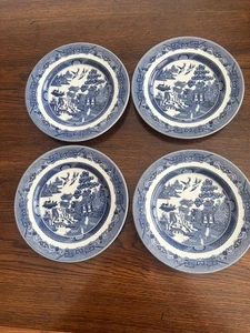 Johnson Bros England Blue Willow 7 3/4" Salad  Plates Set 4 - Picture 1 of 4