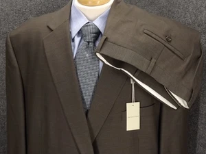 Pronto Uomo Suit 54R 50x36 Gray 90% Wool 10% Silk Pleated Pants 2 Btn 2 Piece - Picture 1 of 20