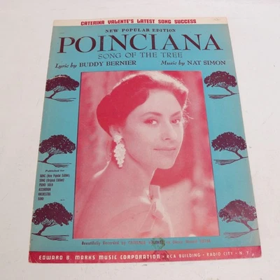 Poinciana Song of the Tree Piano Voice Sheet Music Bernier/Simon 1936 Eng Spanis - Image 1 of 4