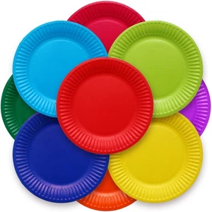 48PCS Disposable Round Colorful Cake Tray Universal Dish Plate Children DIY - Picture 1 of 11