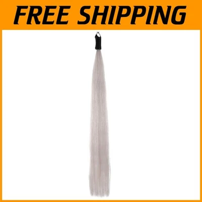 Natural Straight Horsehair Tail Extensions with Braided Loop, 28 Inches Long - Image 1 of 4