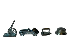 4 Vintage Monopoly Pieces Metal Tokens - Picture 1 of 5