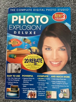 Photo Explosion Deluxe Version 3 CDs & Booklet For Windows 2000 XP Vista - Image 1 of 2