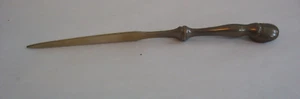 Vtg 8 1/2" figural bronze letter opener Equestrian horse leg hoof shoe - Picture 1 of 6