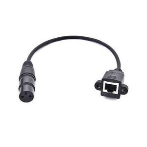 Lan Cable 30 CM RJ45 Plug To XLR 3 Pin Receptacle Screw Adapter IN Black