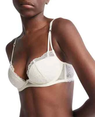Calvin Klein Women's Sz 34C Bridal Lightly Lined Plunge Underwire Bra QF7751 - Image 1 of 4