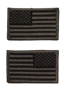 Parches de bandera táctica autoadhesivos militares grises de EE. UU. 2x3 pulgadas - Imagen 1 de 1