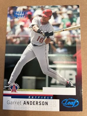 2004 Leaf Press Proofs Blue Anaheim Angels Baseball Card #2 Garret Anderson /100 - Image 1 of 2