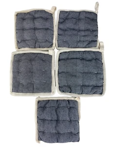 Set 5 porta pentole punto e trama nero grigio antracite bianco beige quadrato 7" - Foto 1 di 4