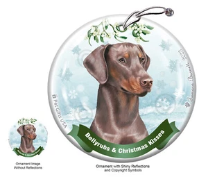 Bellyrubs & Kisses Ornament - Uncropped Fawn and Tan Doberman Pinscher 105D - Picture 1 of 1