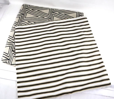 2 Fundas de Almohada Cuadradas Natural Rayas Geométricas Texturizadas Tejidas 17.5" x 16.5" Foto 1 de 4