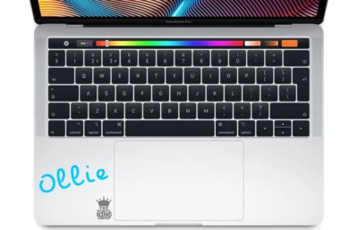 Personalised Name Sticker Island Font - Laptop Vinyl Custom Decal Mac touch pad - Image 1 of 4