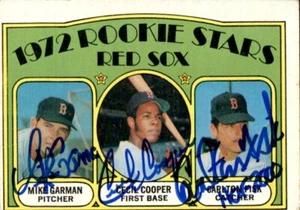 Carlton Fisk 1972 Topps #79 RC Boston Red Sox Cecil Cooper Signed Baseball Card - Picture 1 of 2