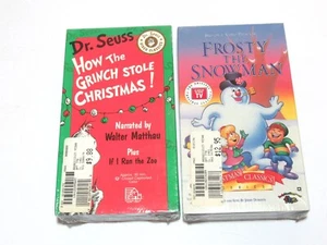 Lot 2 New Sealed VHS How The Grinch Stole Christmas & Frosty The Snowman - Picture 1 of 7