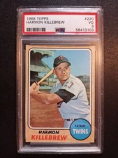 1968 Topps #220 HARMON KILLEBREW PSA 3 VG Minnesota Twins HOF Centered