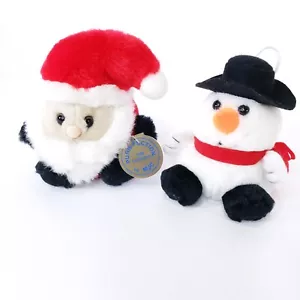 Vintage 1998 Purr-Fection MJC Plüsch Nikolaus Santa und 1994 MJC Schneemann Ornament - Bild 1 von 10
