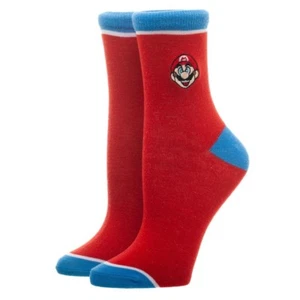 Super Mario Bros Ankle Socks Adult Embroidered Women's Anklet Nintendo Classic - Picture 1 of 5