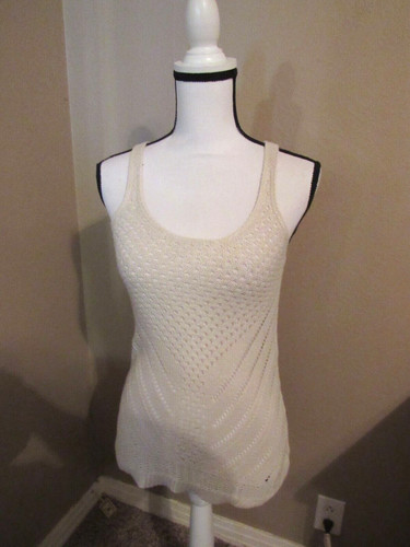 OFF WHITE Top da donna bianco sporco all'uncinetto taglia S P outfitters aquila americana