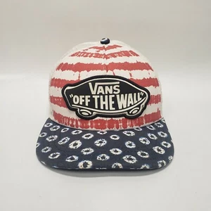 Vans Off The Wall Women's Beach Girl Trucker Hat Cap - Dots and Stripes Blue/Red - Picture 1 of 8