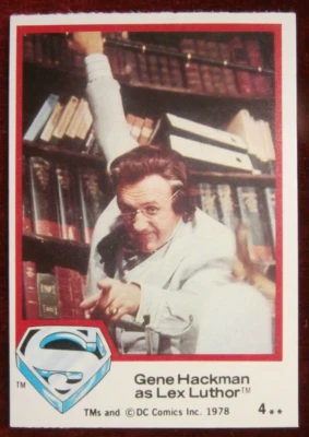 SUPERMAN - Card #04 - Gene Hackman as Lex Luthor - Topps UK 1st Series - 1978 - Image 1 of 2
