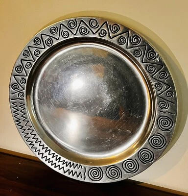 "Bandeja para servir vintage Wilton Armetale reggae grande redonda de 14""" Foto 1 de 4