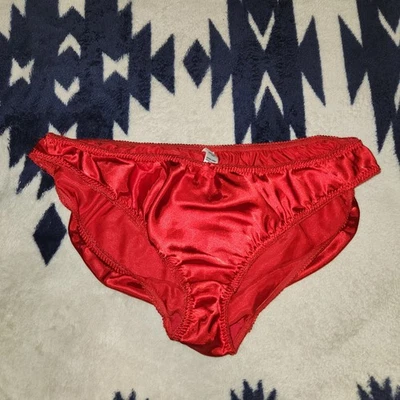 [XL] Braguita de bikini Joe Boxer vintage roja satinada seda segunda piel volantes volantes Y2K Foto 1 de 4