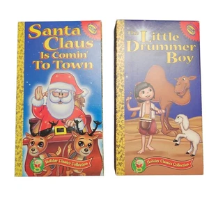 Vintage Golden Books Santa Clause Is Coming to Town Little Drummer Boy VHS - Picture 1 of 7