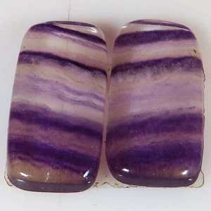 natural FLUORITE pair cushion cabochon loose gemstone 36.80 Carat. (11x23x04 mm) - Picture 1 of 6
