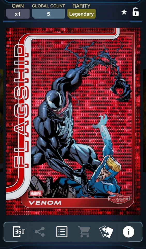 2025 Marvel Collect Legendary Flagship Venom Red Pulsar /5cc Sold Out Digital - Image 1 of 1