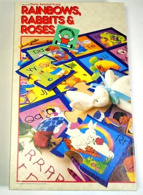 1986 Discovery Toys Rainbows Rabbits & Roses Phonic Alphabet Puzzle - Complete - Image 1 of 2