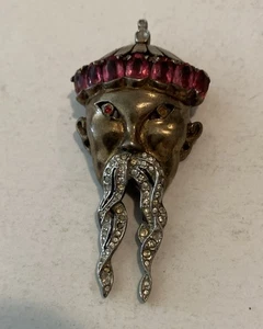 Antique Reja Signed Sterling Confucius Chinese Mandarin Fur Clip 1900’s - Picture 1 of 5