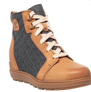 Botas impermeables para mujer SOREL Evie II Lace Plus tabaco/negras nuevas talla 8,5 - Imagen 1 de 8
