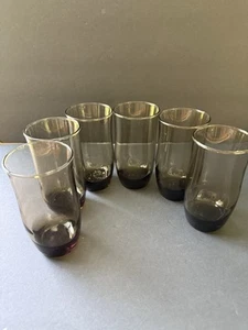 Libbey Apollo Tawny Accent 16oz Set (6) Tumblers Smoke Brown Retro Barware Vtg. - Bild 1 von 5
