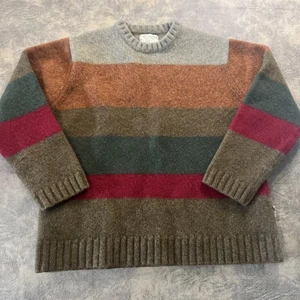 American Eagle Sweater Boy's XL Youth 100% Lamb Wool Colorful Stripe Fall Autumn - Picture 1 of 11