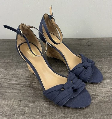 Mix No. 6 zapatos de vestir para mujer cuñas correa al tobillo azul talla 10M Foto 1 de 4