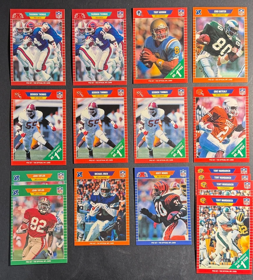 (16) Lote de novato de fútbol americano Pro Set 1989 AIKMAN IRVIN THURMAN THOMAS + Foto 1 de 4