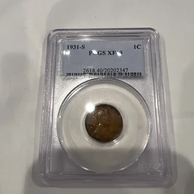 1931 S Lincoln Cent,  PCGS XF 40 semi key date - Image 1 of 2