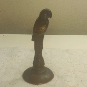 Antique Bronze Parrot Figurine Rare Bird Lover Highly Detailed Patina Vintage - Picture 1 of 9