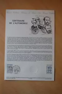 France Philatelic Document Philatelique 1984-35 Centenaire De L'Automobile - Picture 1 of 1