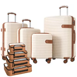 4 Piece Lightweight Expandable Travel Luggage Set Suitcase Set 4 Packing Cream - Picture 1 of 12