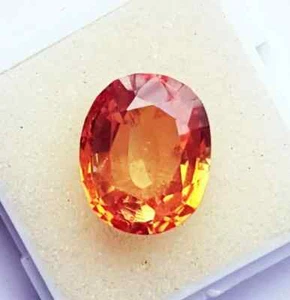 Natürlicher Padparadscha Saphir 11,70 ct zertifiziert loser Edelstein ovale Form - Bild 1 von 9