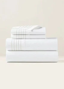 Ralph Lauren KING Flat Sheet White Coastal Sand Organic Cotton ***NEW*** B886 - Picture 1 of 5