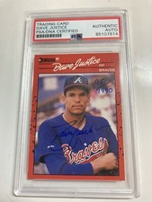 Psa/dna certified trading card autograph 1990 Donruss Dave Justice Rc 95/1990