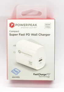 POWER PEAK Compact Super Fast PD Wall Charger 30W USB-C PD Port - Picture 1 of 4