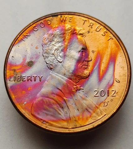 2012d Lincoln Shield Cent bu monster toned penny us coin #358 Cover
