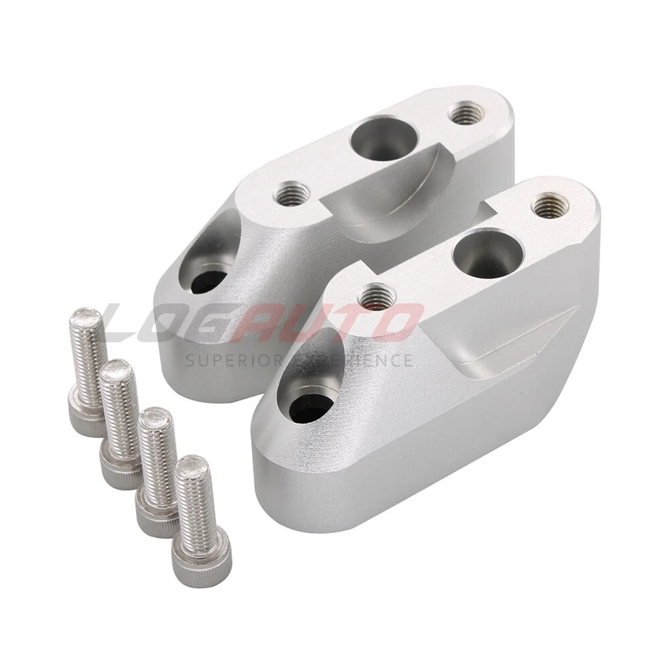 For BMW R1200RS 2015-2018 Handlebar Riser Clamp Mount Silver Adapters CNC Alu - Image 1 of 4