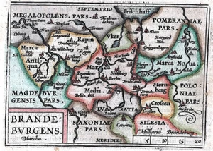 GERMANY BRANDENBURG "Brandeburgens" 1602 Ortelius / Vrients ORIG. ANTIQUE MAP - Picture 1 of 5