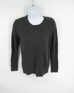 Karen Scott Womens Cable Crew Sweater Charcoal Heather X Small NWT $46.50 - Picture 1 of 6